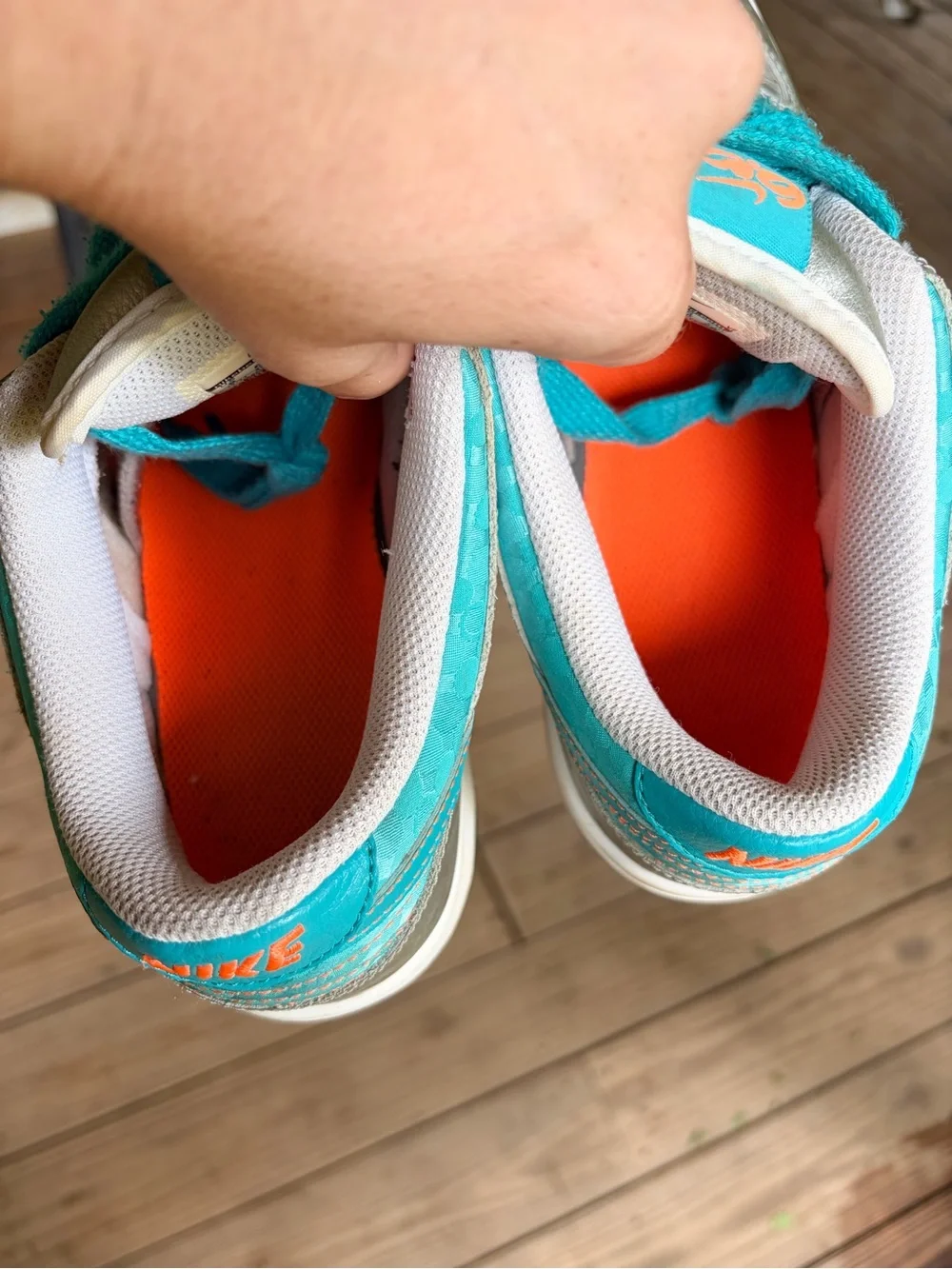 VTG 2011 Nike Dunk Low Premium 6.0 Metallic Turquoise Orange 454760-048 Sz 9